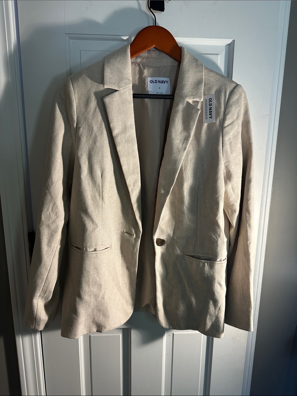 Old Navy Light Beige  Women’s Linen Blazer - Size S NWT